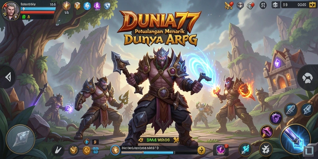 Tampilan gameplay ARPG yang menarik dan penuh aksi di DUNIA77.
