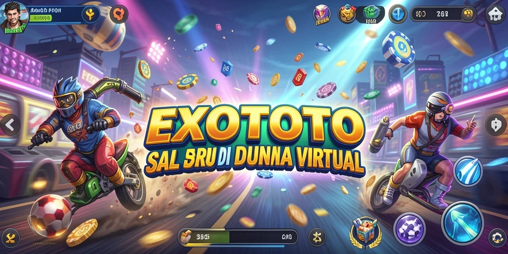 Gameplay menegangkan di EXOTOTO dengan trek balapan yang menantang.
