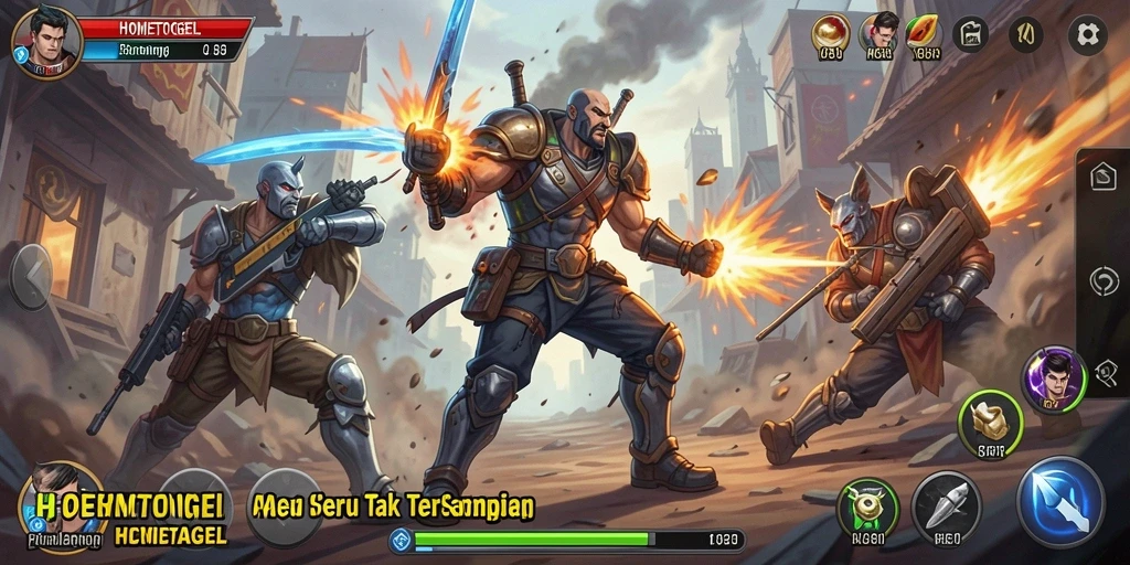 Tampilan gameplay HOMETOGEL yang menegangkan dan penuh aksi.