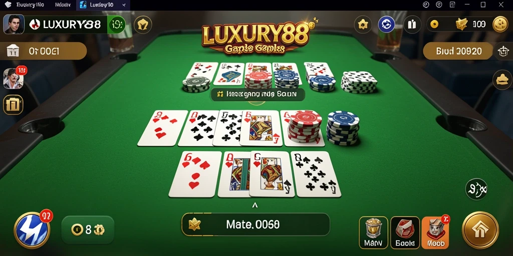 Tampilan gameplay LUXURY88 dengan suasana seru permainan Gaple.