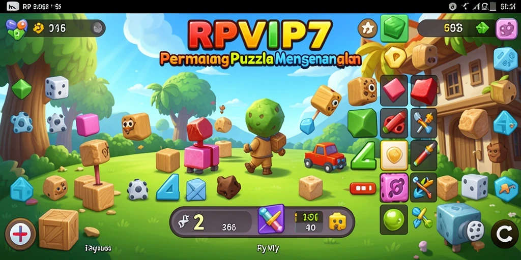 Screenshot gameplay RPVIP7 menunjukkan momen seru saat memecahkan teka-teki.