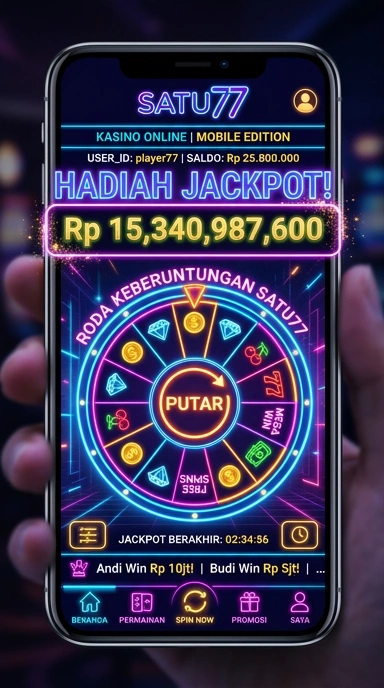 Tampilan antarmuka satu77 yang intuitif dan menarik.